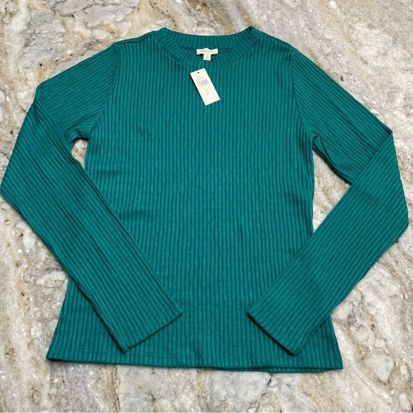 NWT Anthropologie Pilcro Long Sleeve Top in Turquoise Medium - Picture 1 of 10